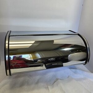 Brabantia Chrome Silver Bread Box Bin Roll Top Kitchen Kitchenalia Retro 17.5"